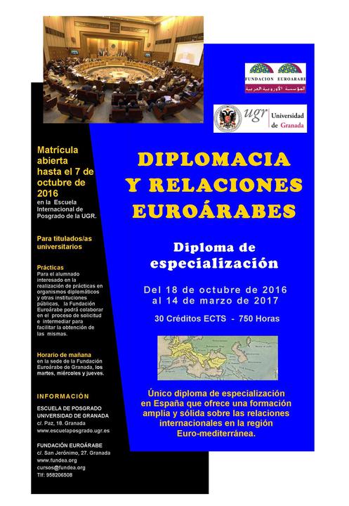 Abierto el plazo de matrícula del Diploma "Diplomacia y relaciones euroárabes".