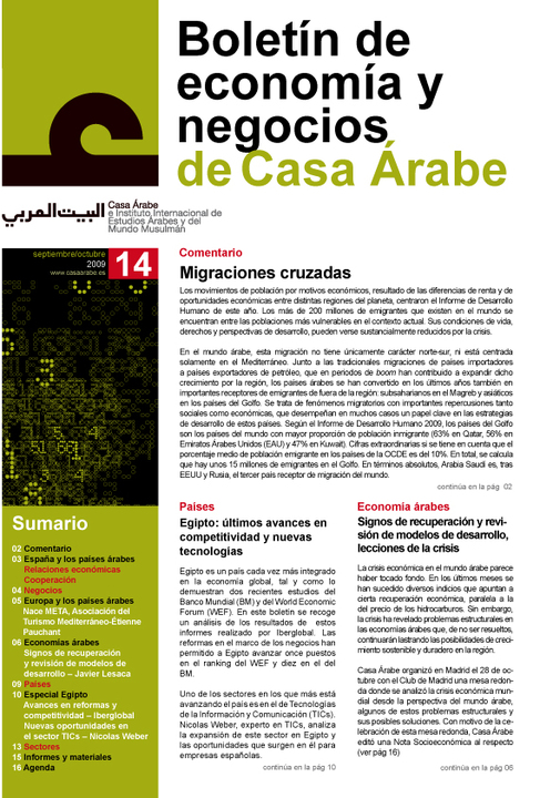 Boletín de Economía y Negocios de Casa Árabe