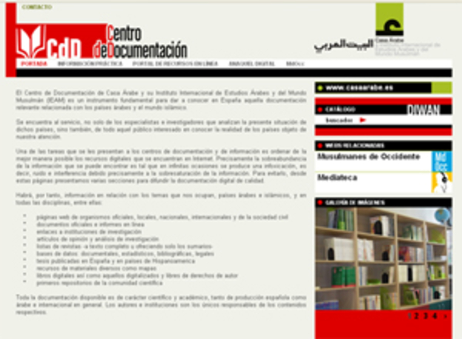 Web del Centro de Documentación de Casa Árabe